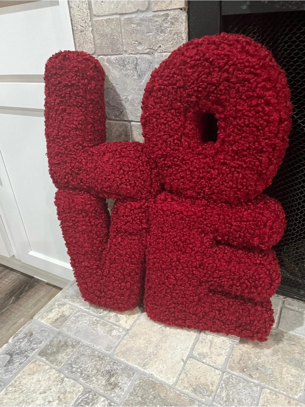 NWT Pottery Barn Cozy Teddy Faux Fur Love Shaped Pillow